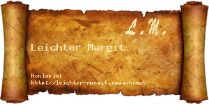 Leichter Margit névjegykártya